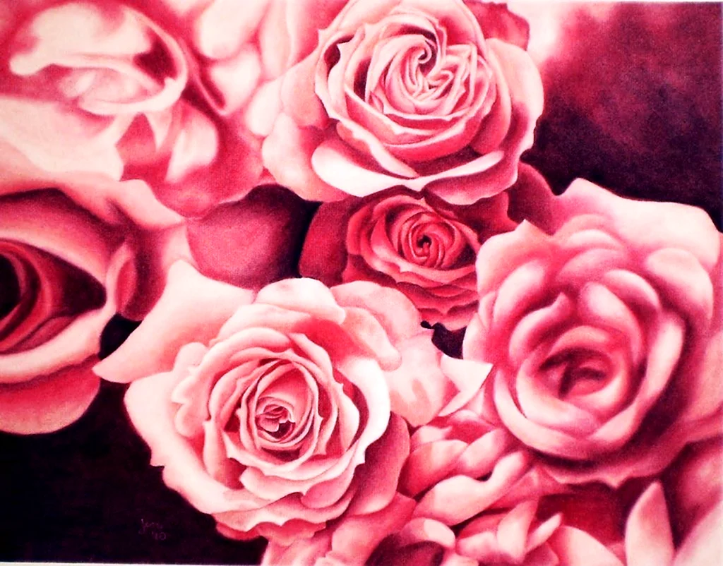 Розовые розы фон арт