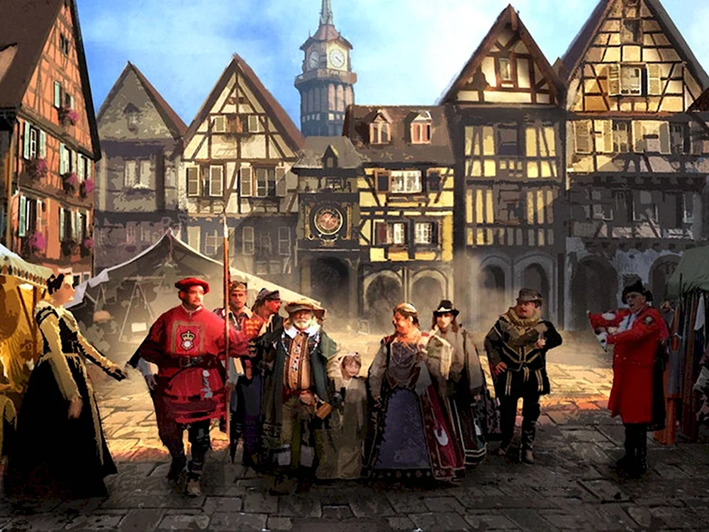 Рыночная площадь в средневековье