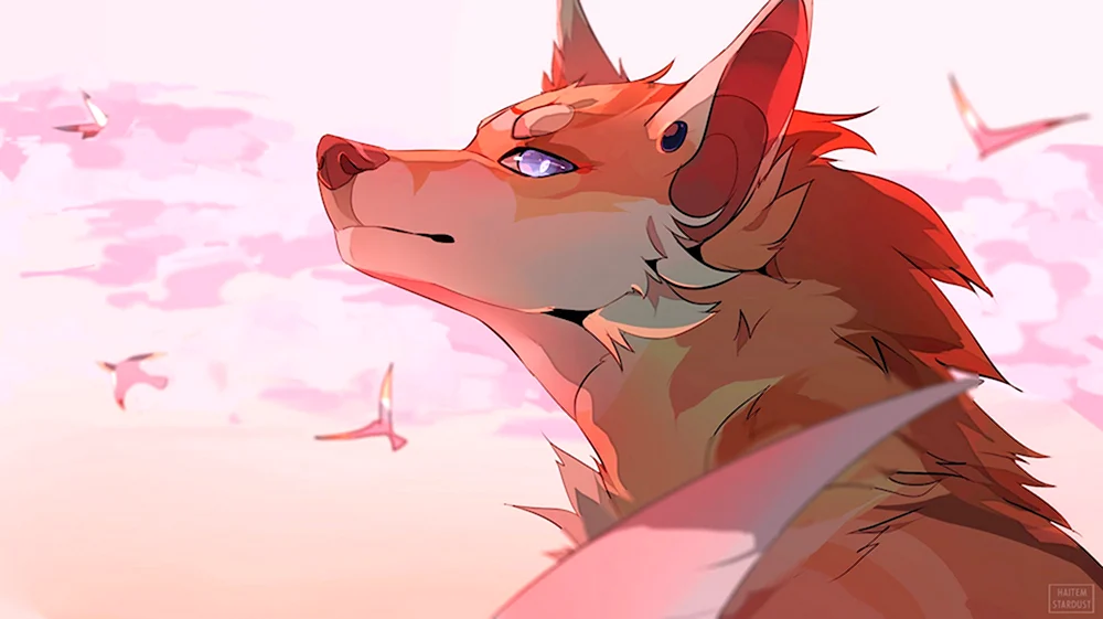 Рыжий волк аниме