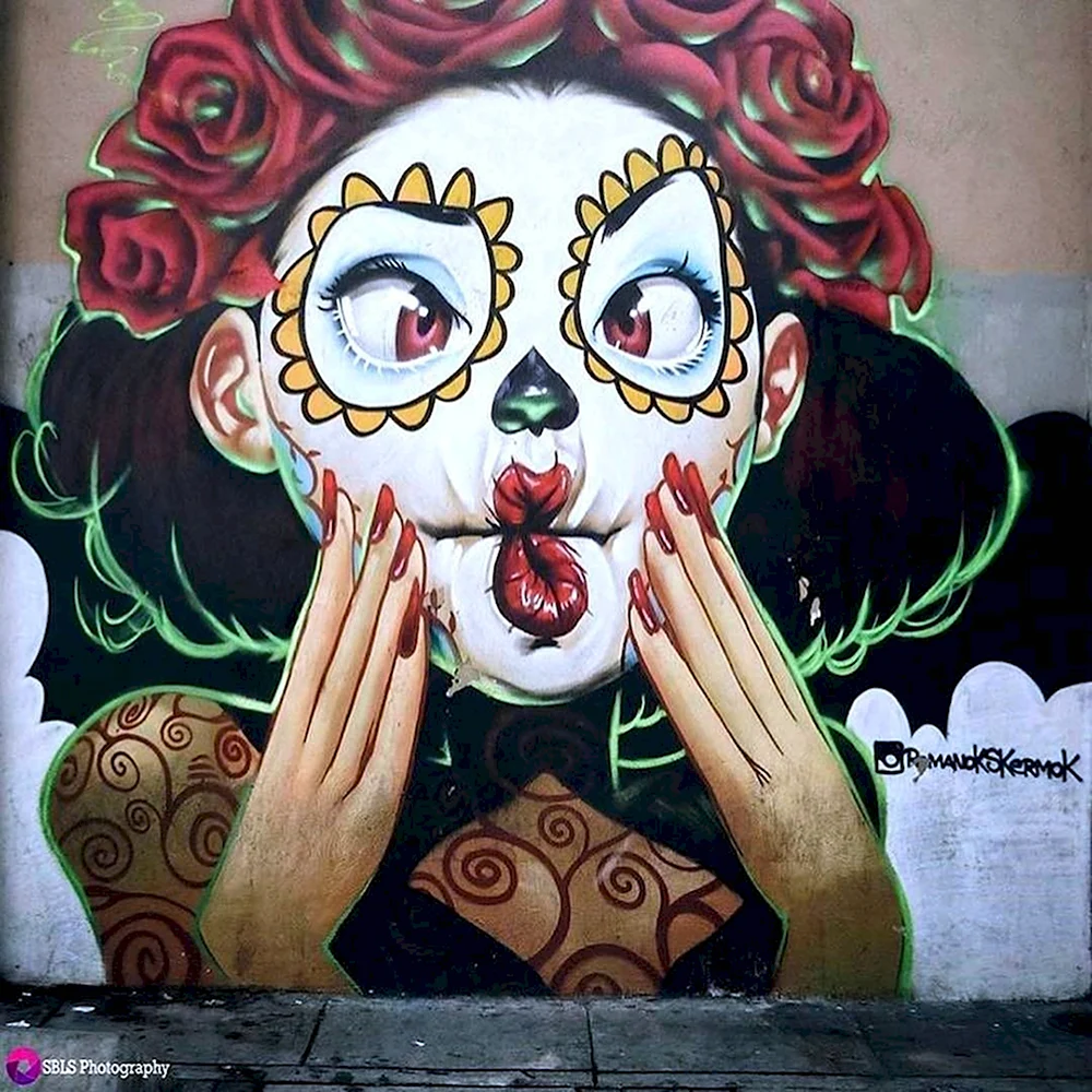 Санта Муэрте граффити