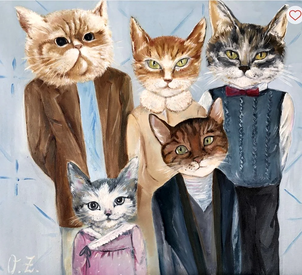 Семья котов картина