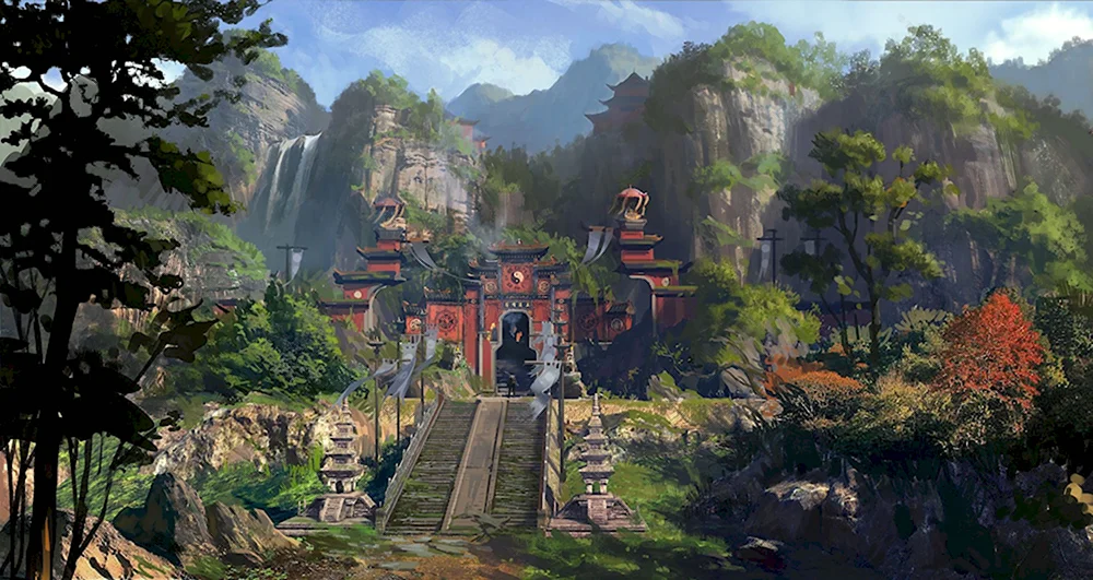 Шаолинь храм пейзаж
