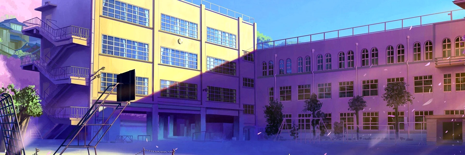 Школа в Японии здание аниме
