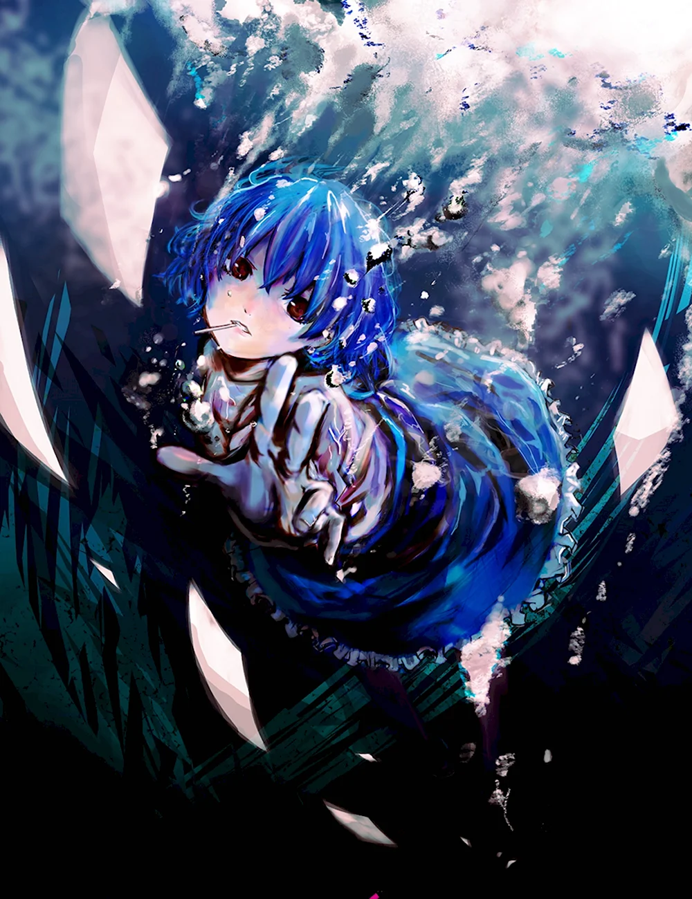 Синяя девочка аниме