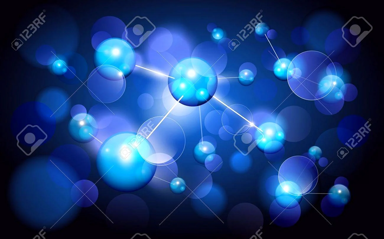Синий фон молекулы