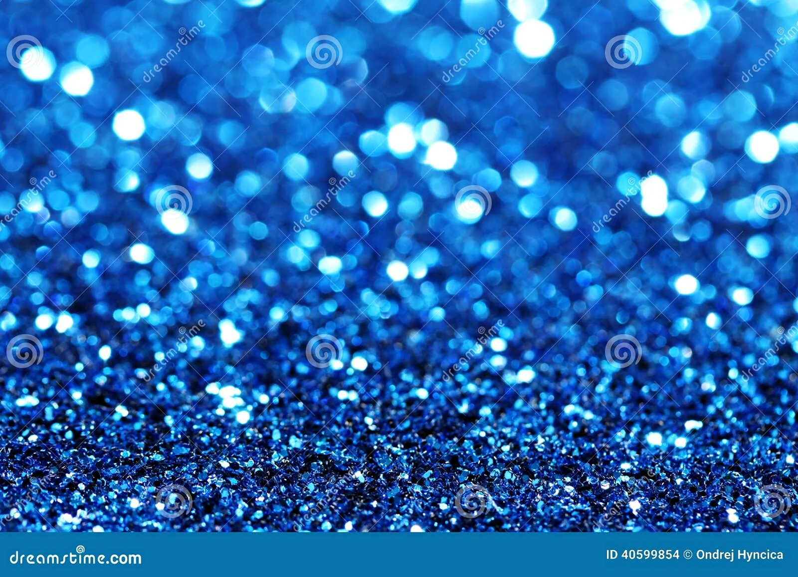Синий фон с пузырьками с блеском