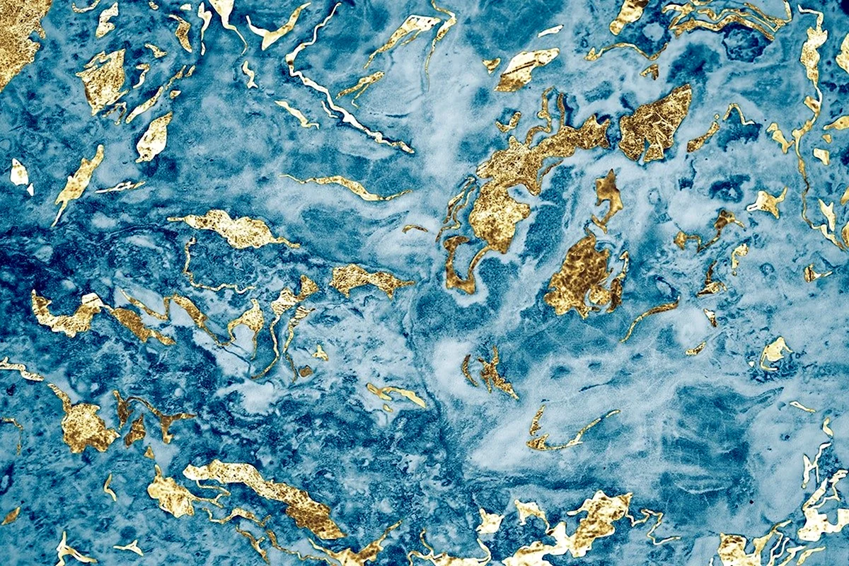 Синий мрамор с золотом