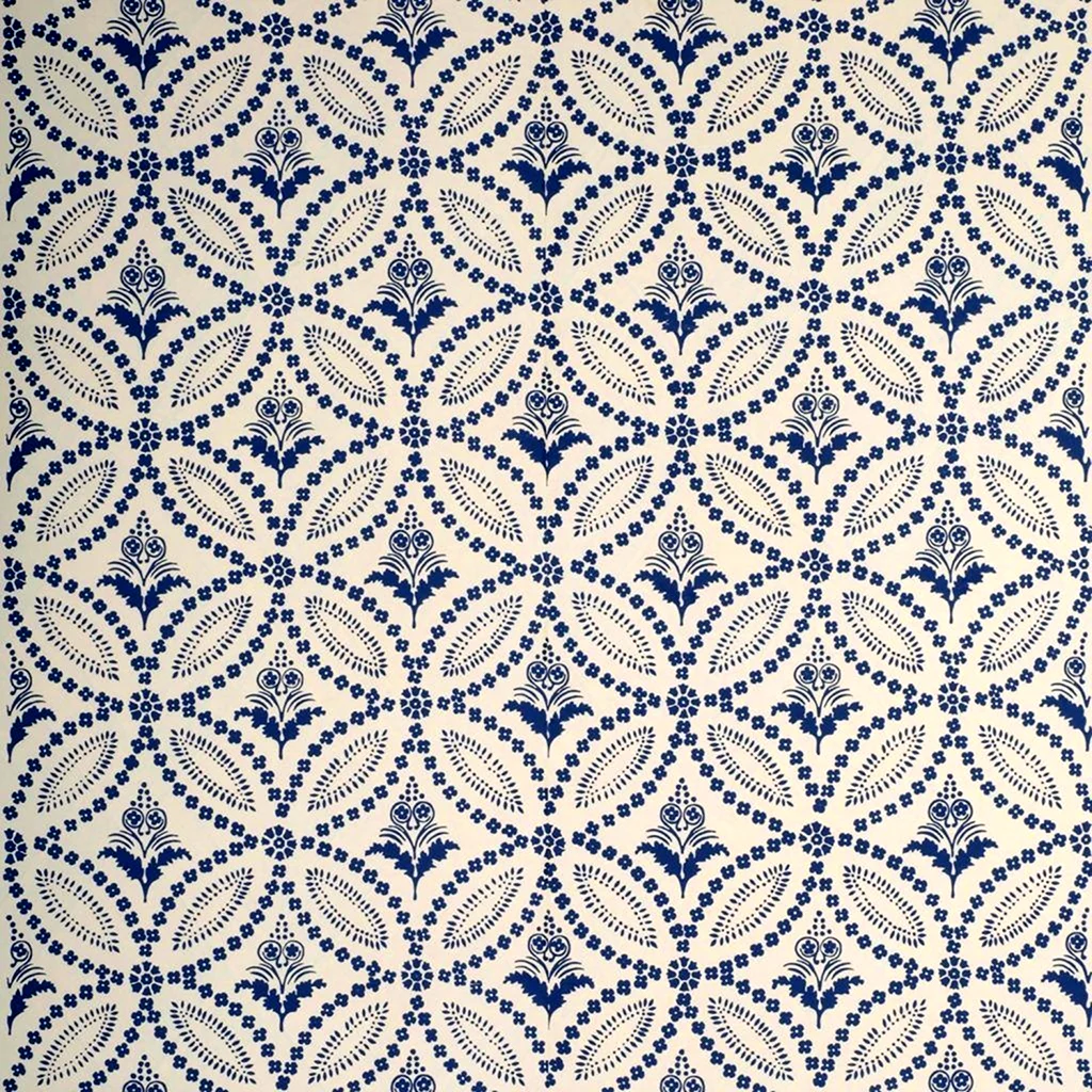 Синий орнамент ткань