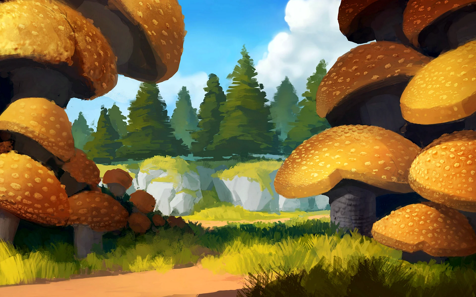 Сказочный грибной лес