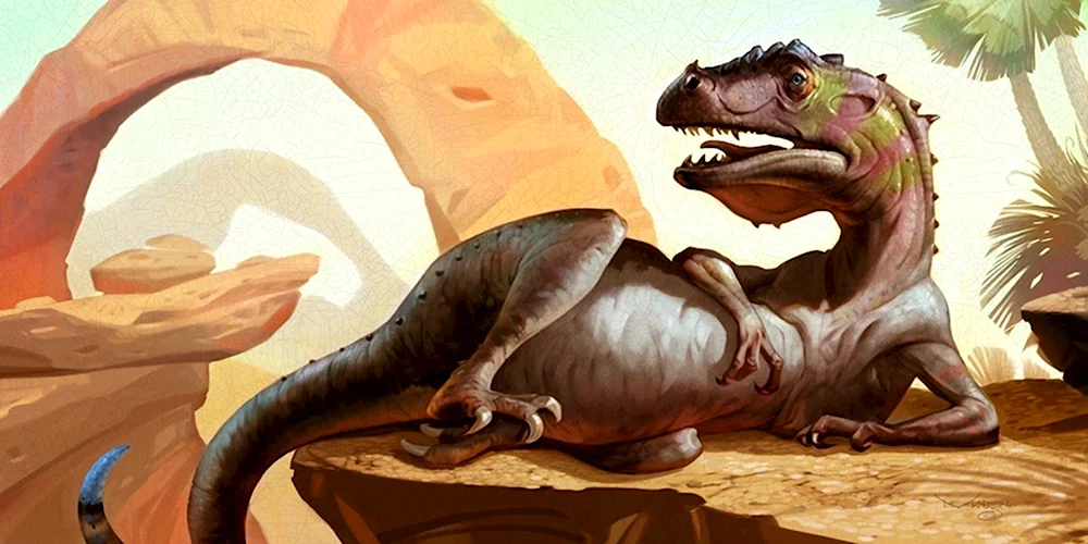 Смешной динозавр арт