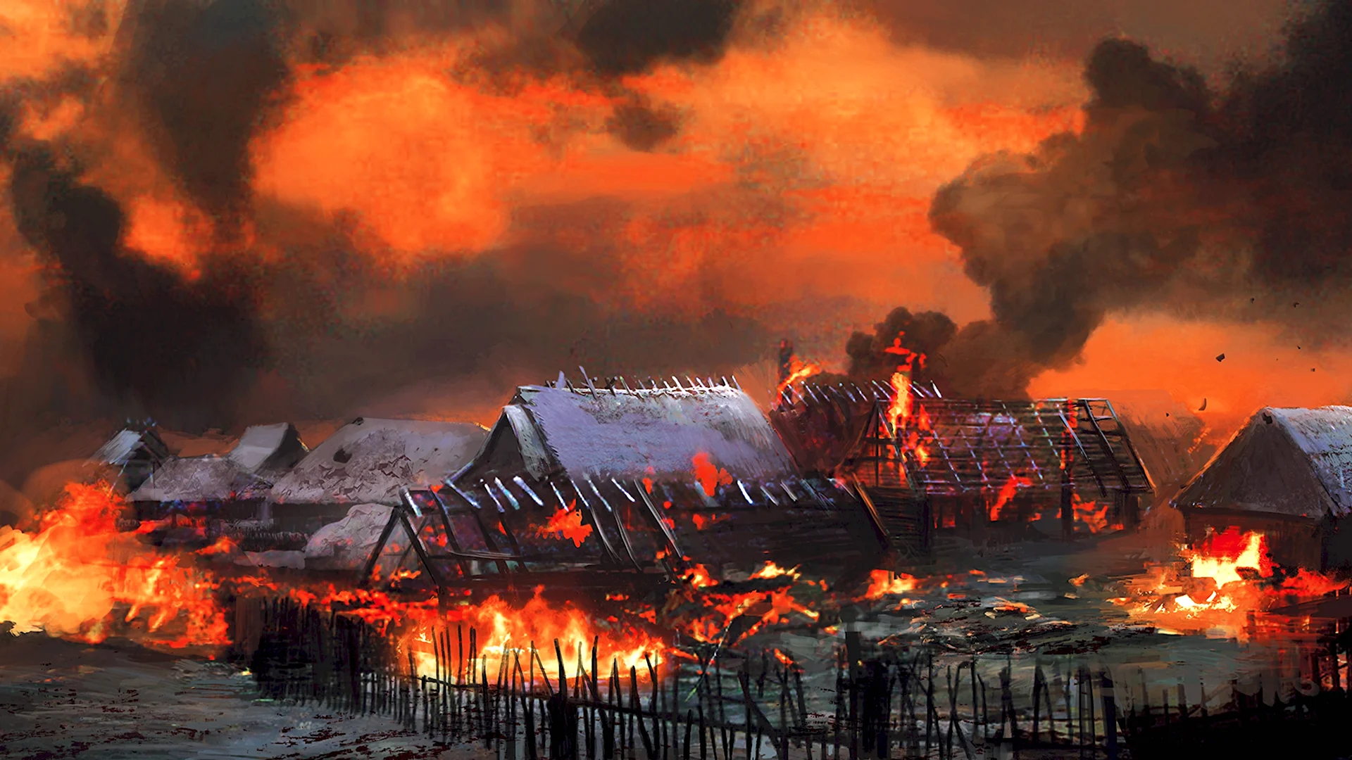Сожженная деревня аниме