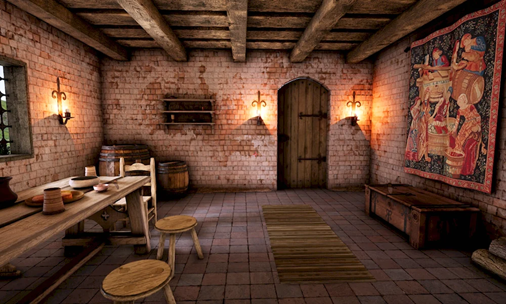 Средневековый постоялый двор комнаты