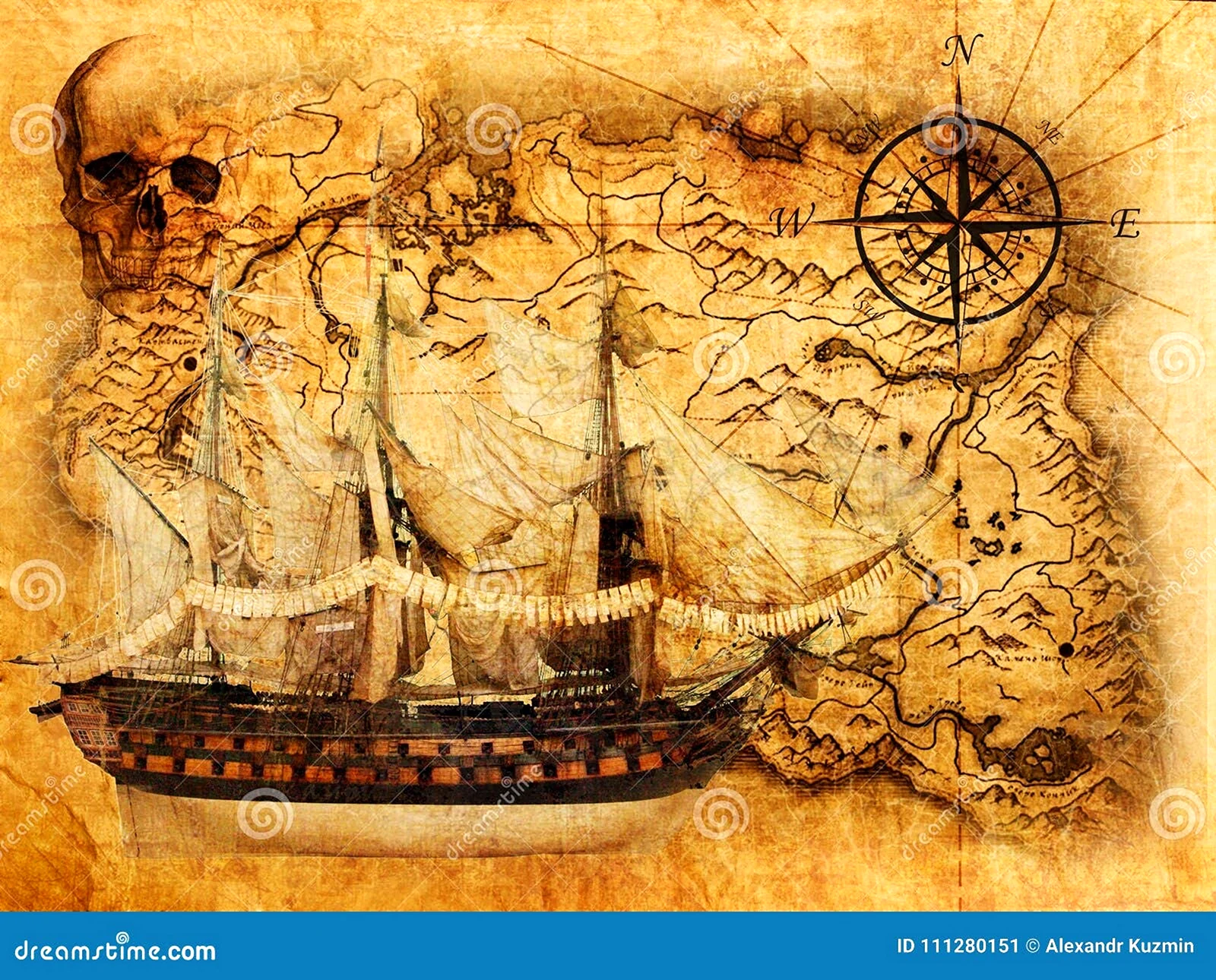 Старые морские карты пиратов