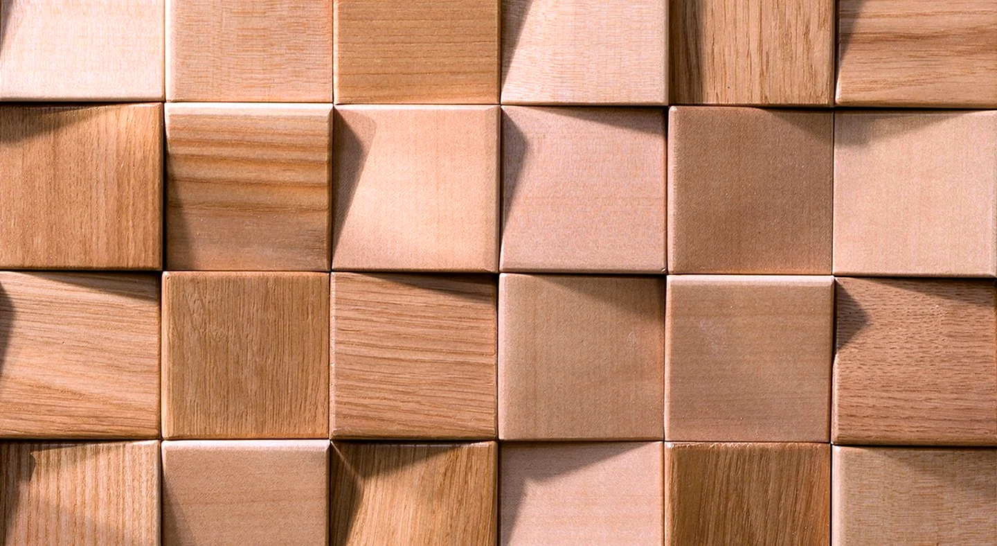 Стеновые панели деревянные кубики