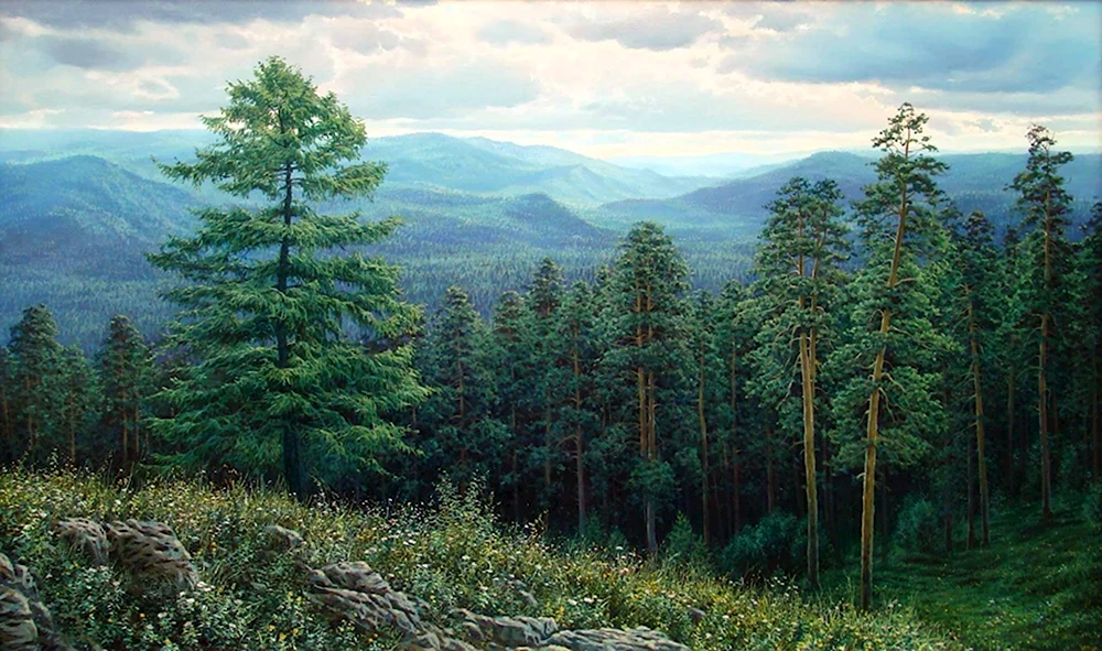 Тайга на Урале синяя гора 1891