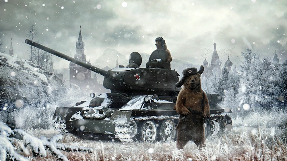 Танк т-34 зима