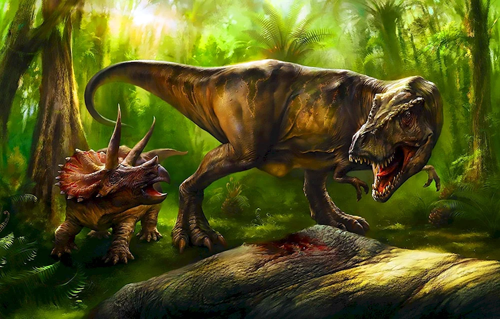 Тираннозавр и Трицератопс