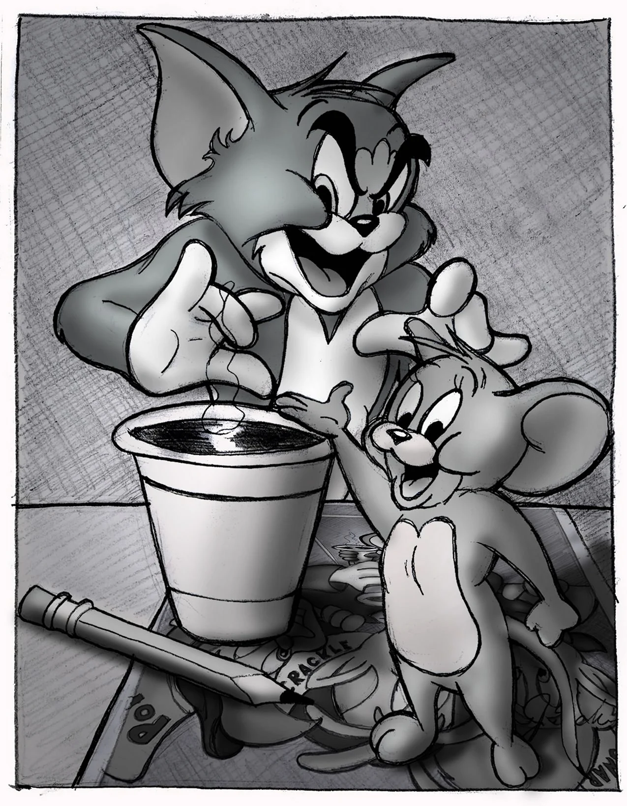 Том и Джерри том с кофе