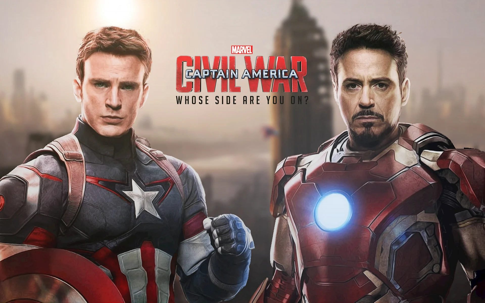 Тони Старк и Капитан Америка Постер