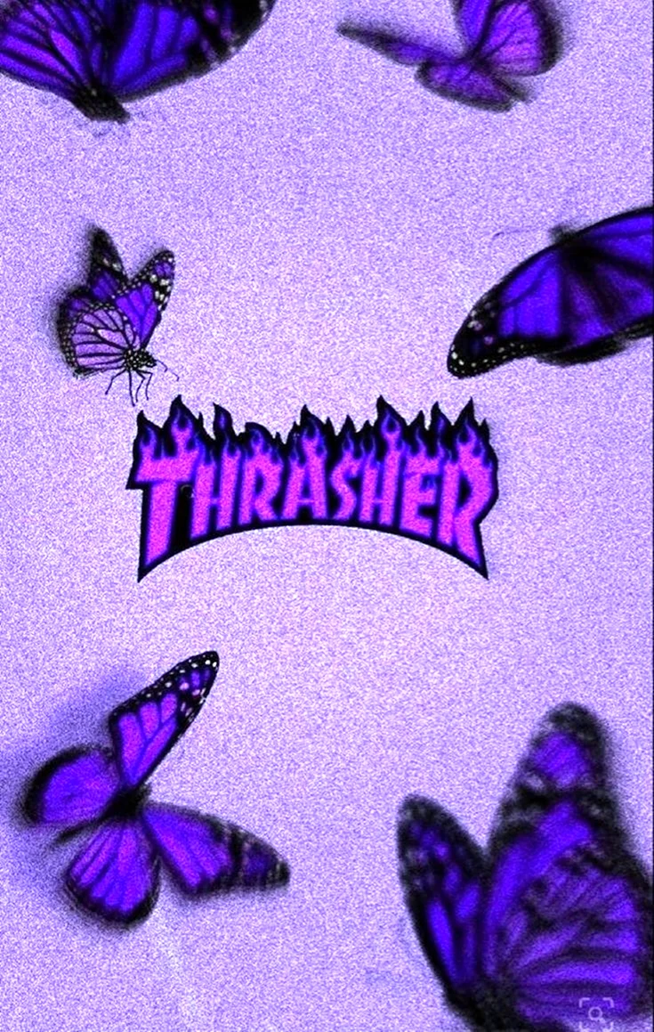 Трешер фиолетовый с бабочками