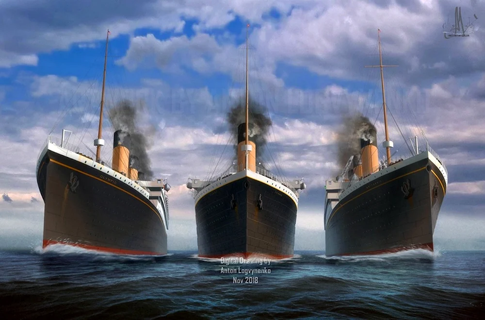 Три корабля Титаник Британик и Олимпик