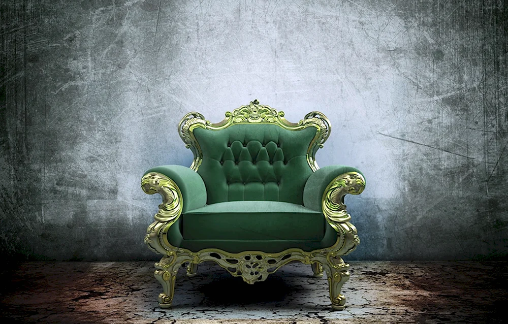 Трон королевск кресло Королевский зеленый