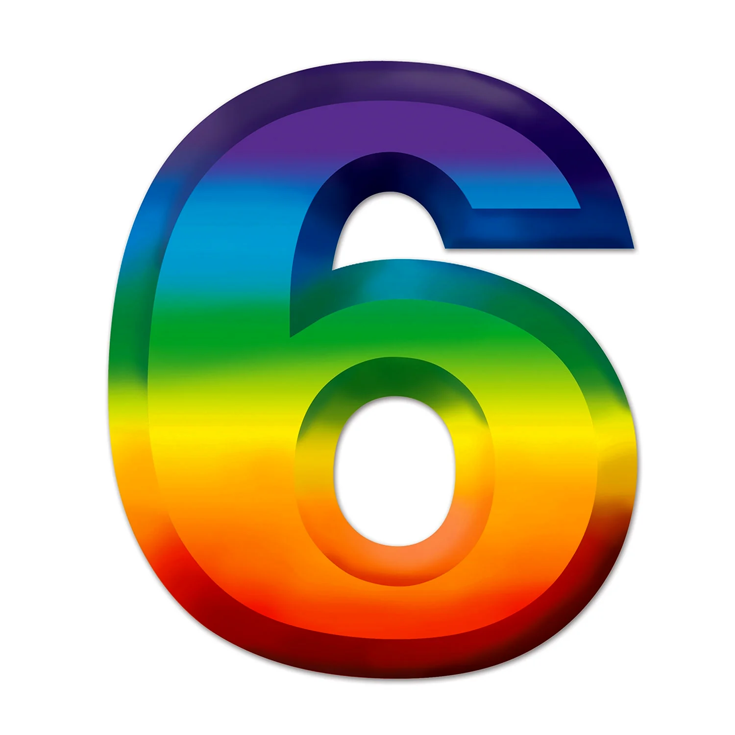 Цифра 6 разноцветная