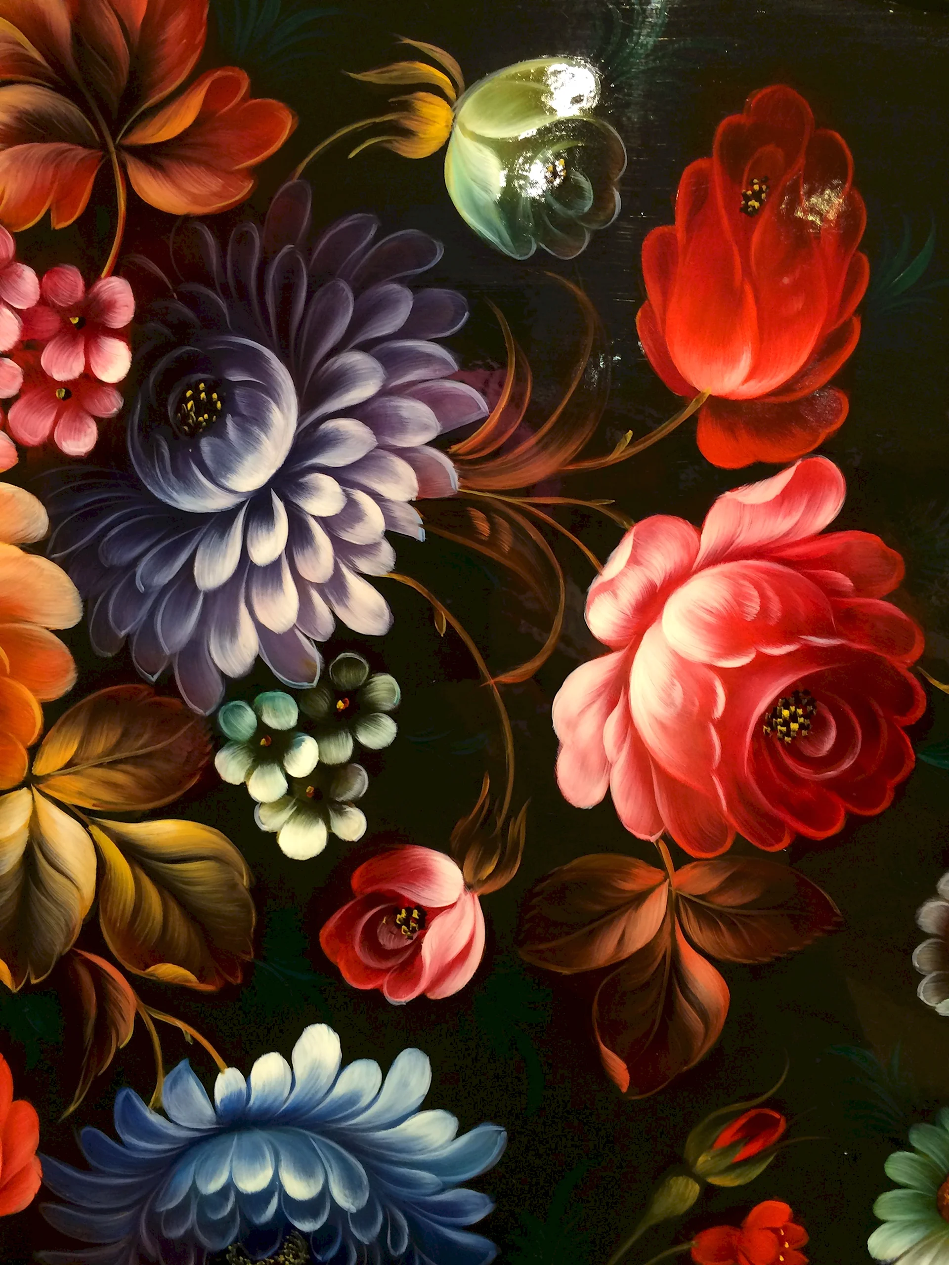 Цветы в росписи Жостово