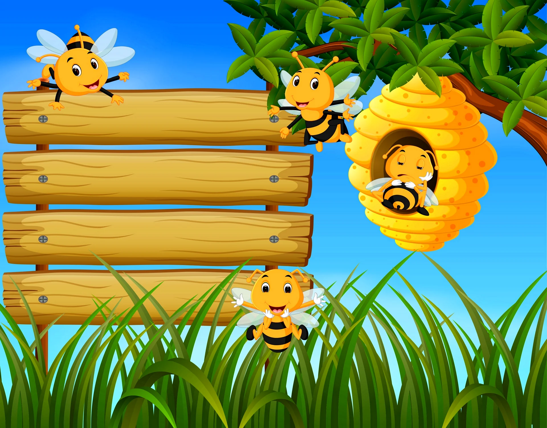 Улей с пчелами вектор