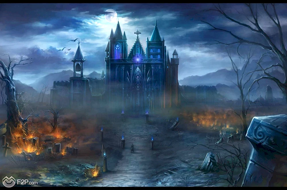 Вампирский замок арт фэнтези