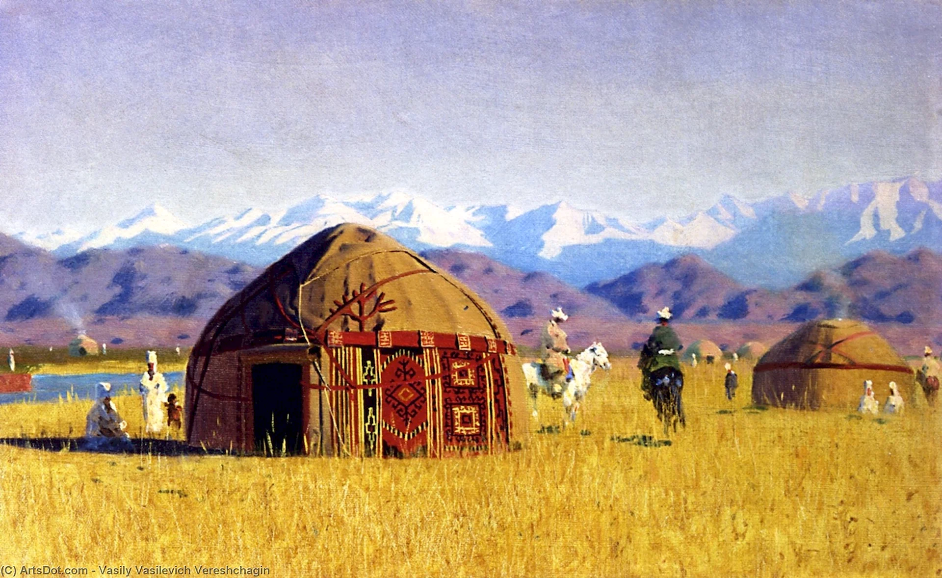 Василий Васильевич Верещагин. Киргизские кибитки на реке Чу.1869-1870