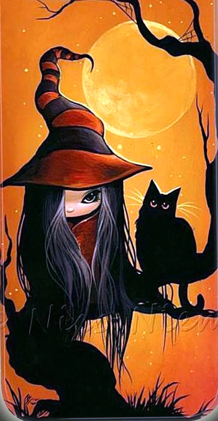 Ведьма с кошкой