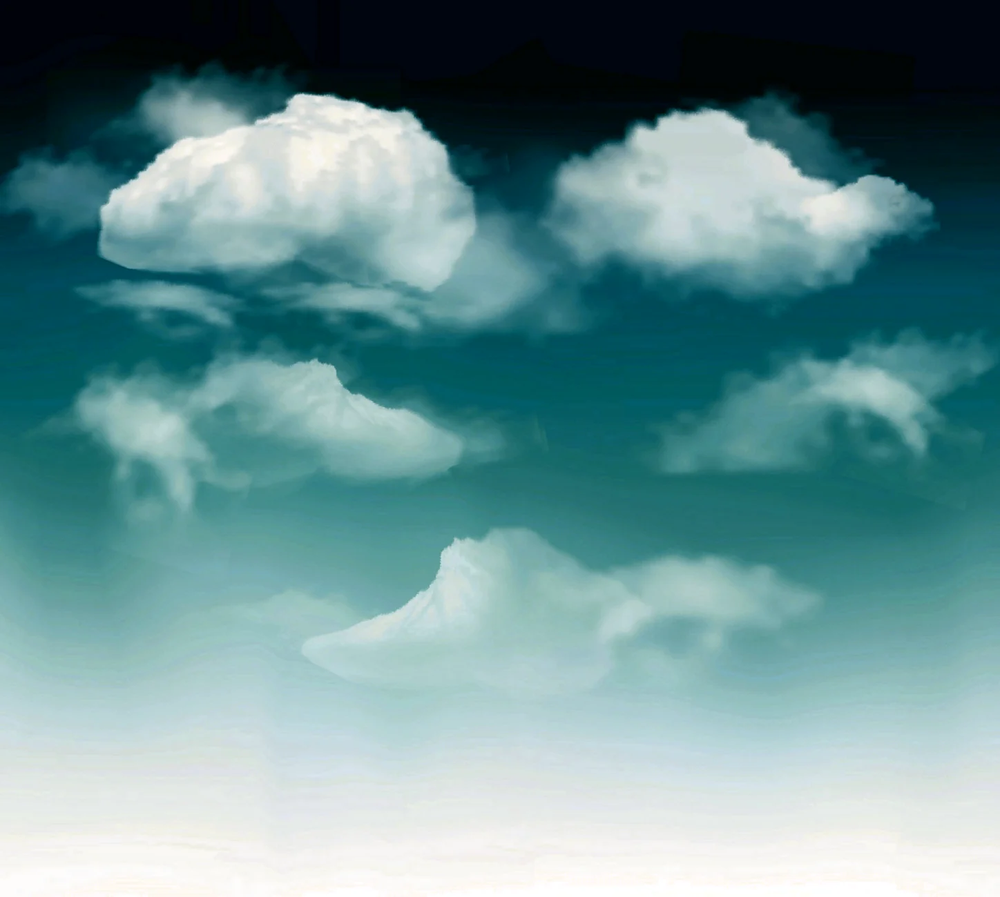 Векторное небо с облаками