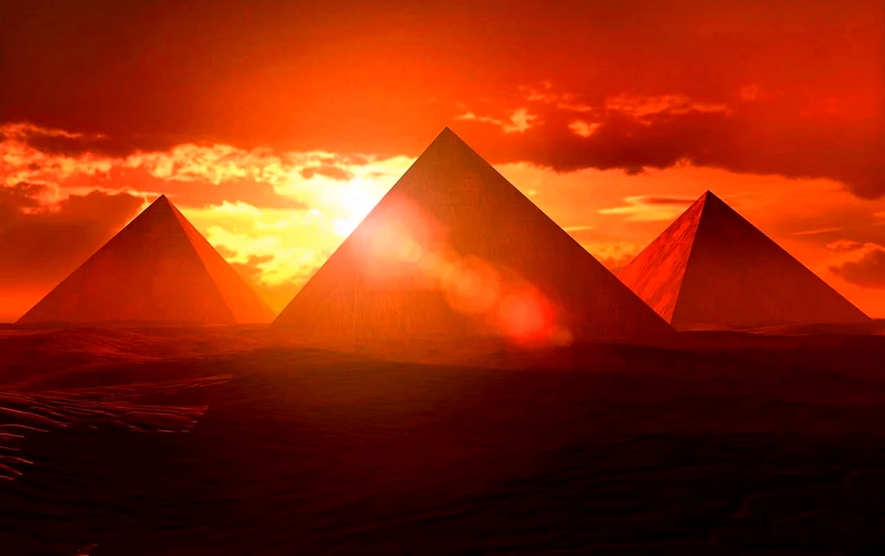 Великие пирамиды Египет закат