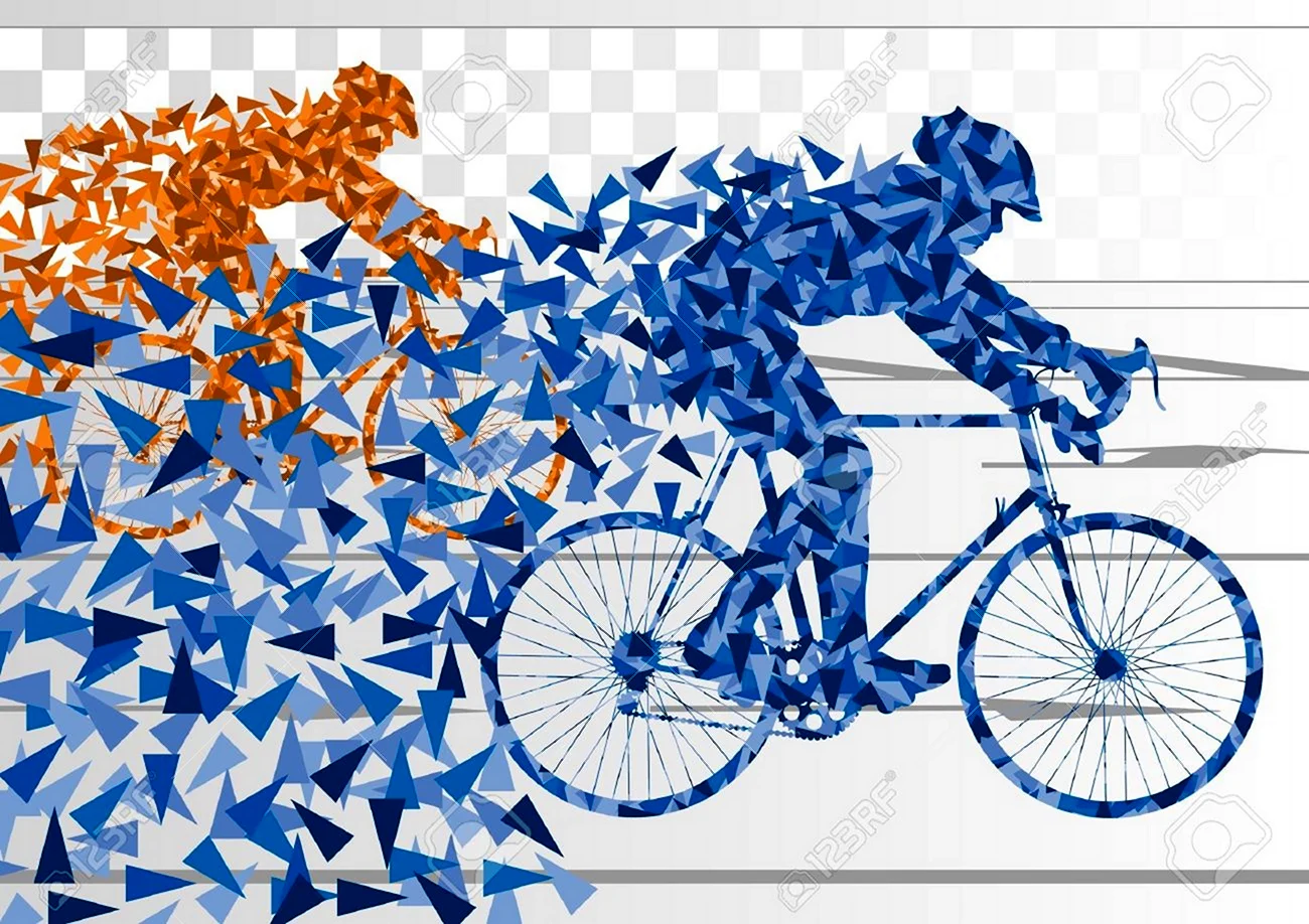 Велосипед на голубом фоне