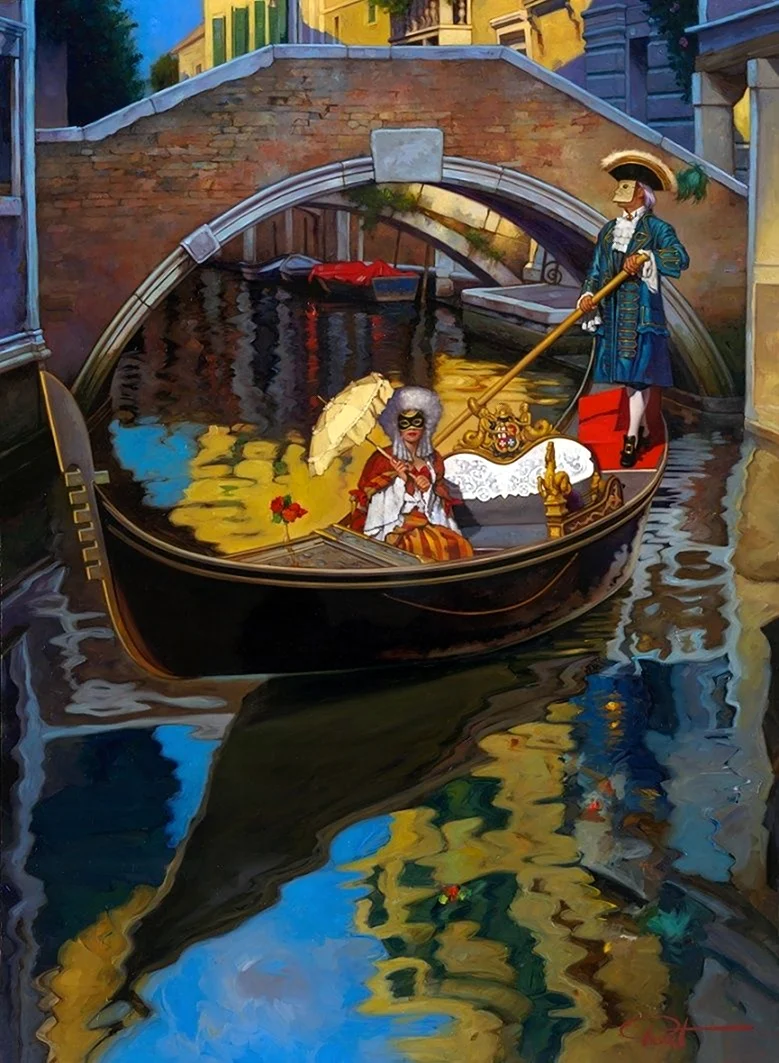 Венеция гондольеры картина