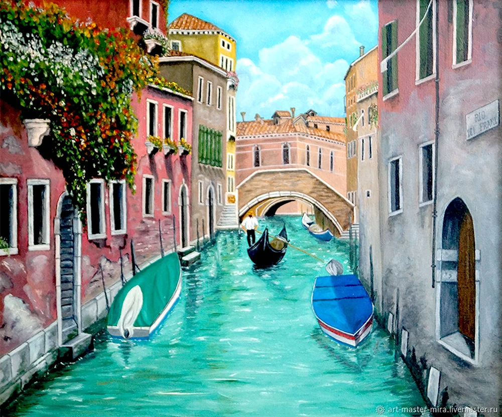 Венеция гондолы живопись