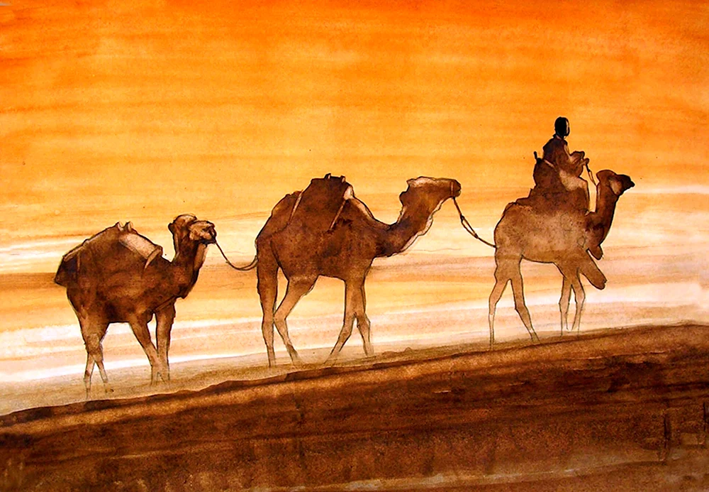 Верблюд Караван пустыня в картинах художников в картинах художников
