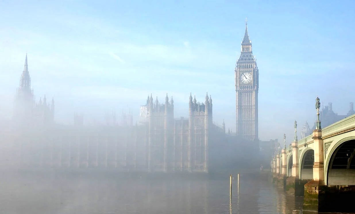 Вестминстерский мост Лондон туман
