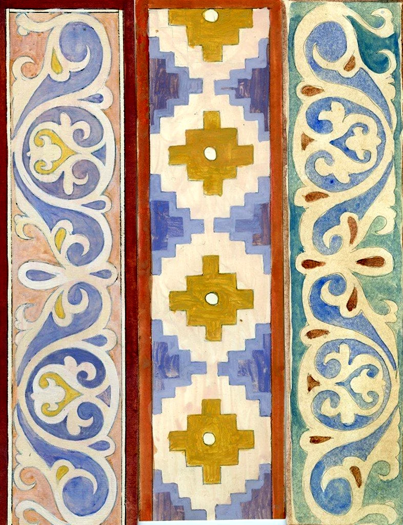 Византийский орнамент фрески