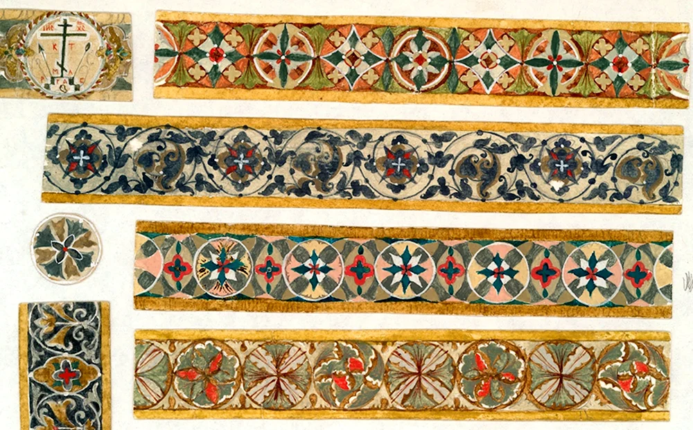Византийский орнамент фрески КРИН