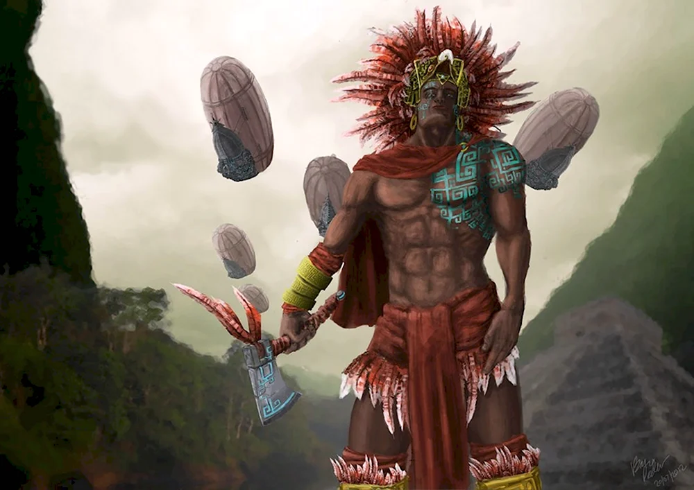 Воин Ацтек Майя индеец
