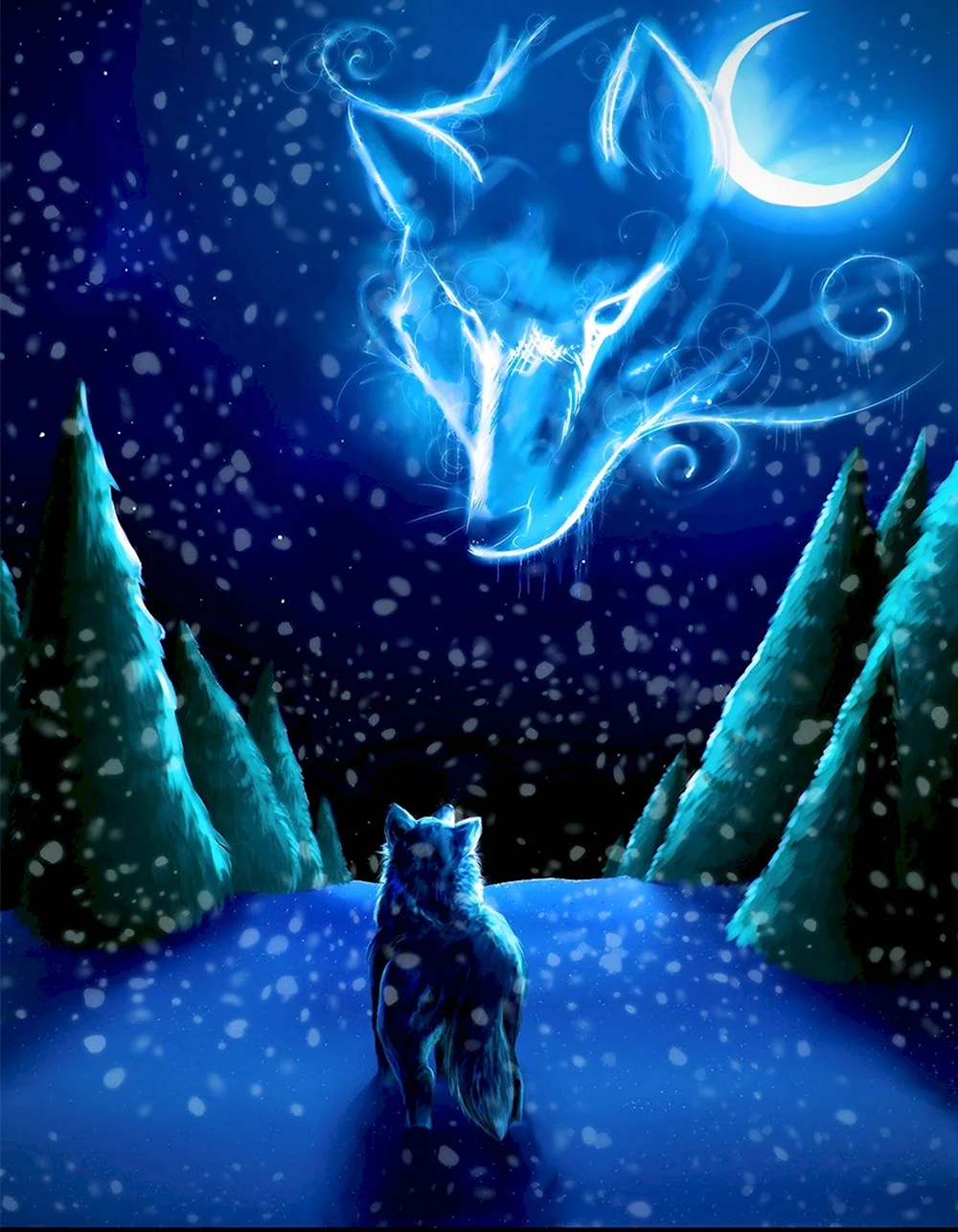 Волк ночь звезды