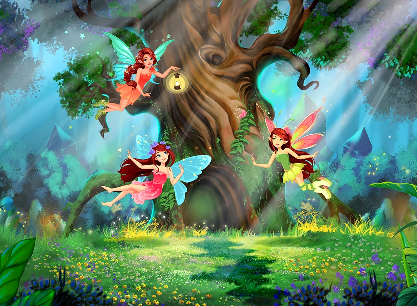 Волшебный лес с феями