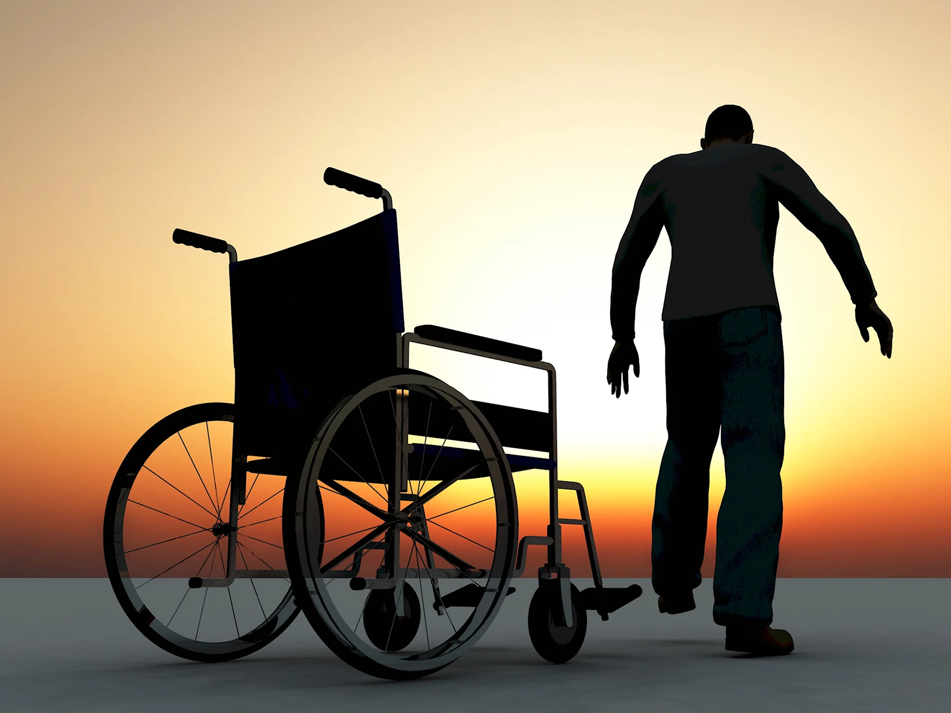 Встал с инвалидной коляски
