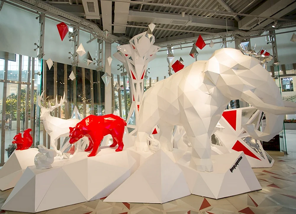 Выставка бумажных скульптур мега Химки