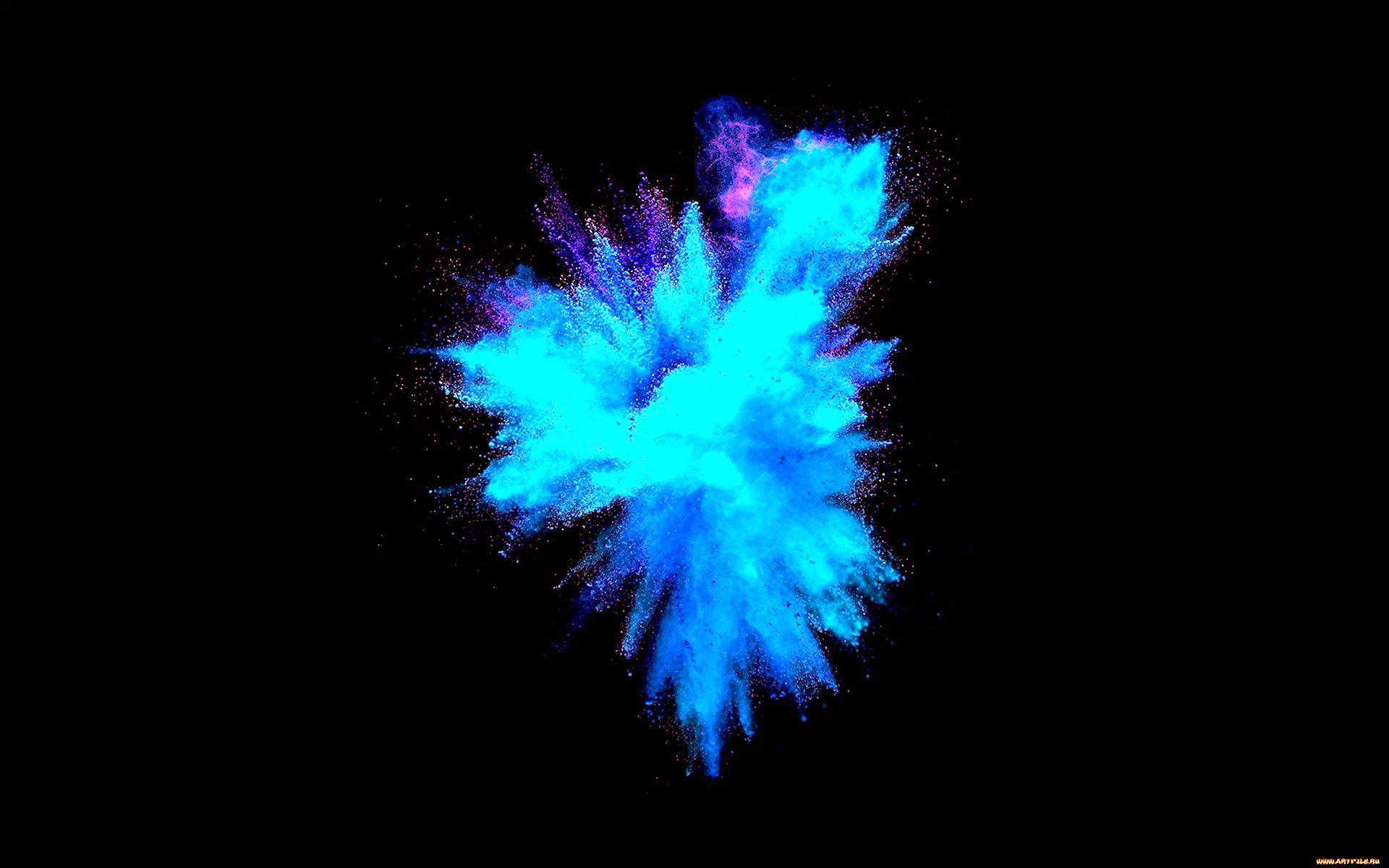 Взрыв красок синий