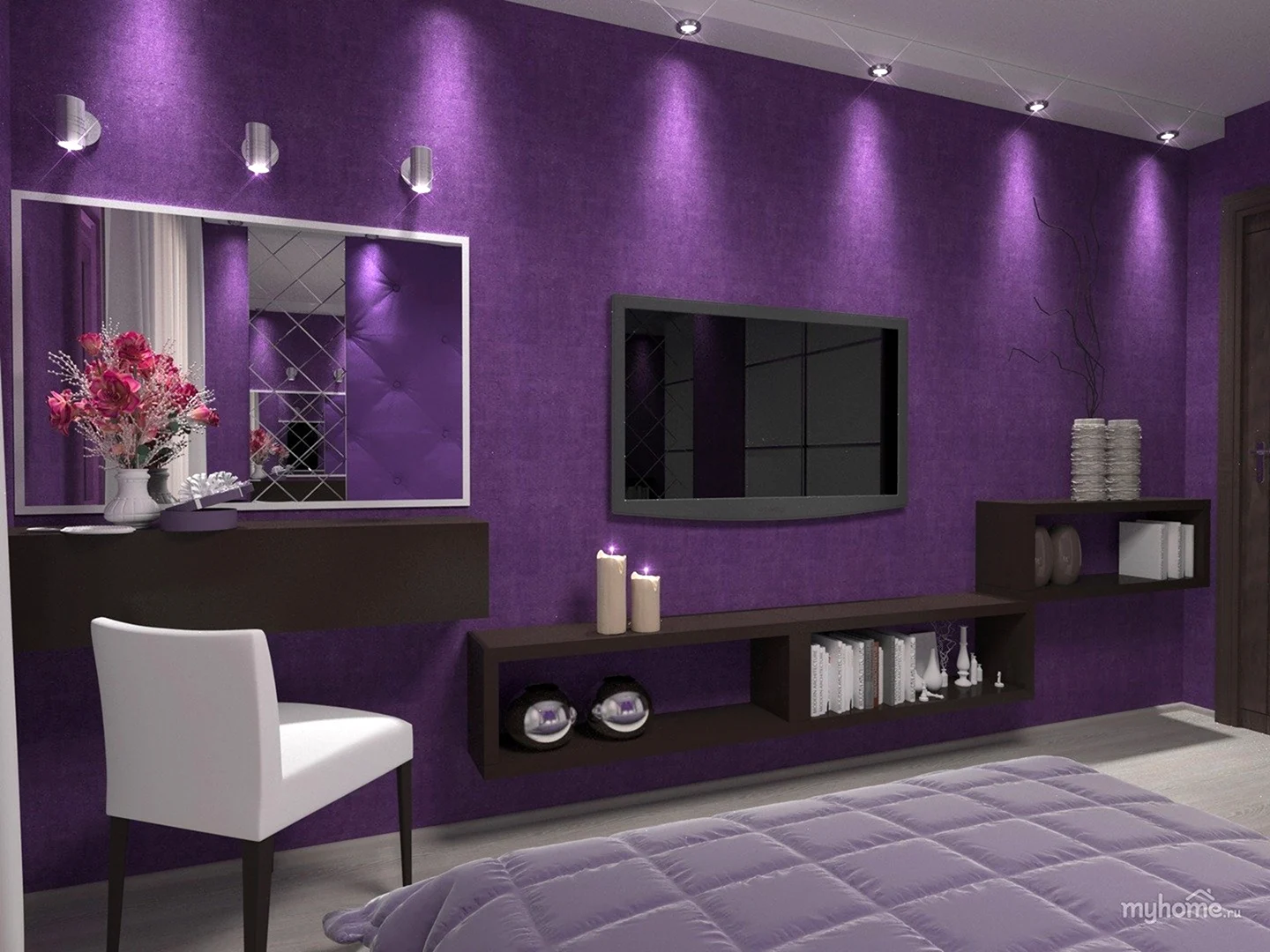 Зал в фиолетовом цвете