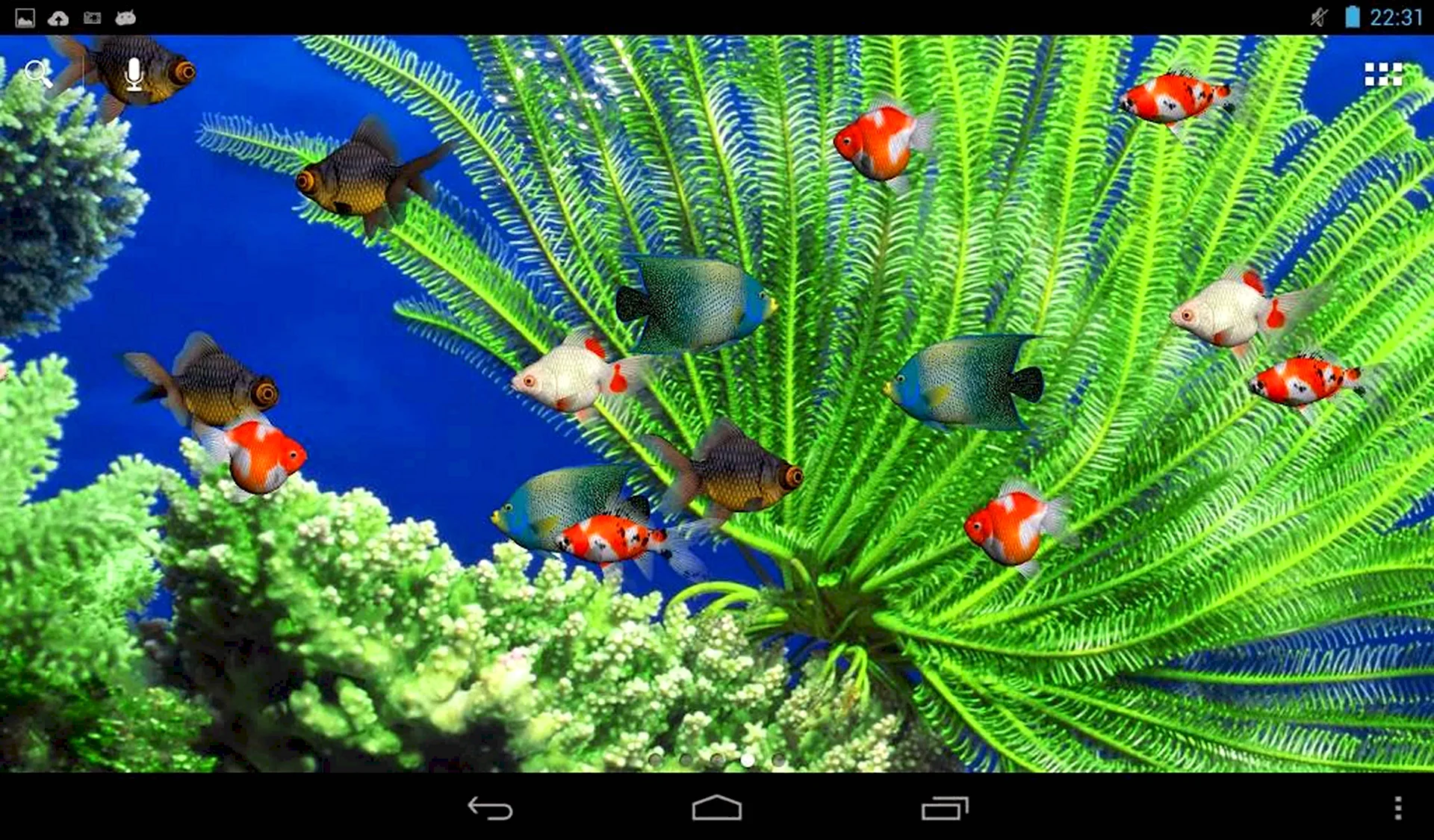 Заставка аквариум с плавающими рыбками