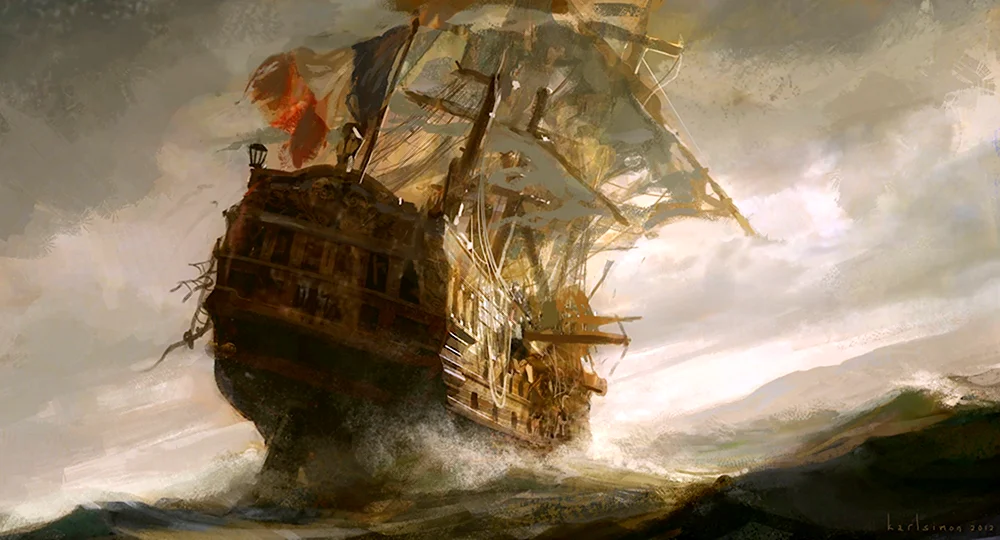 Затонувший Галеон корабль картина